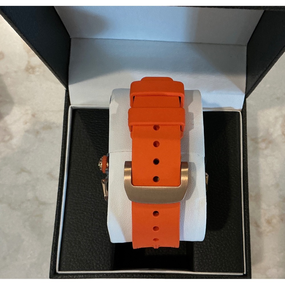 Carbon Fiber Apple Watch Case 44/45/46/49mm Orange Band Double Vision - Picture 10 of 12